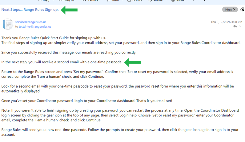 Example of email sent after signing up image
