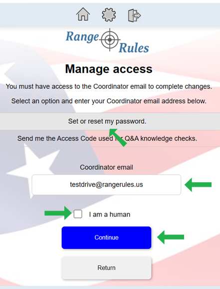 Manage access screen image